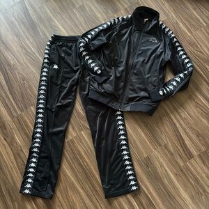 Kappa Black & White Tracksuit Set with Jacket & Pants